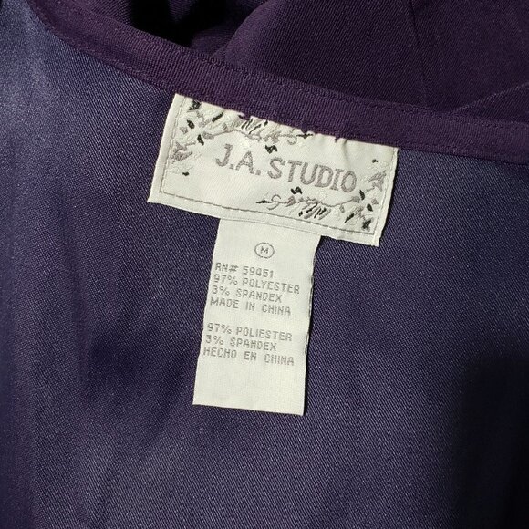 J.A. Studio Purple Embroidered Sleeveless Jumper Dress Womens Medium Cottage - Picture 4 of 4